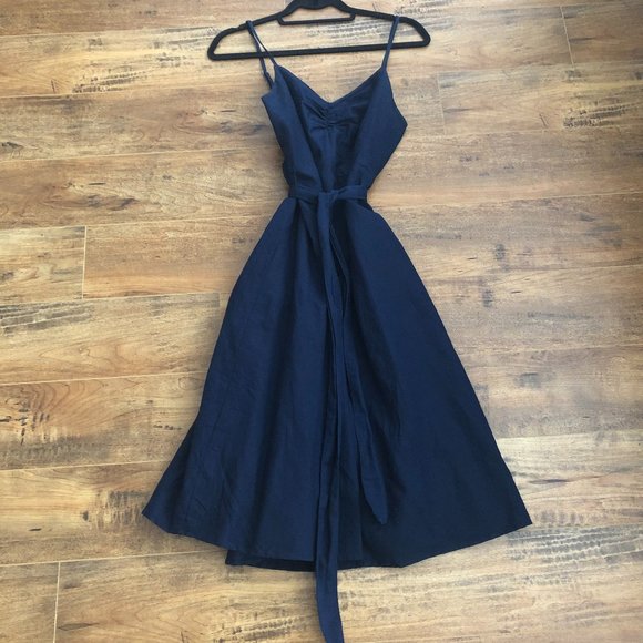 GAP Fit and Flare Cami Belted Linen-Cotton Dress - Picture 3 of 16